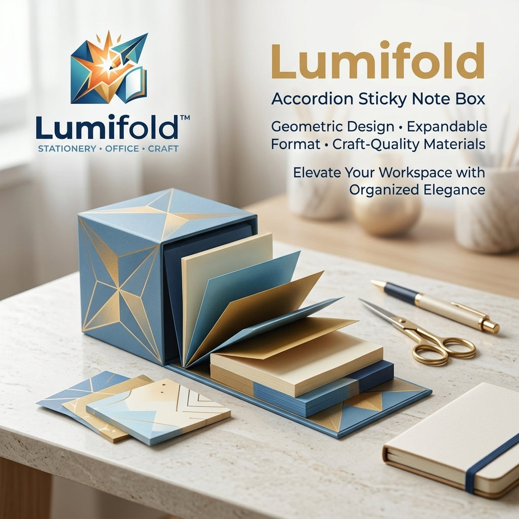 📌 Lumifold™ Accordion Pop-Up Memo Pad Dispenser