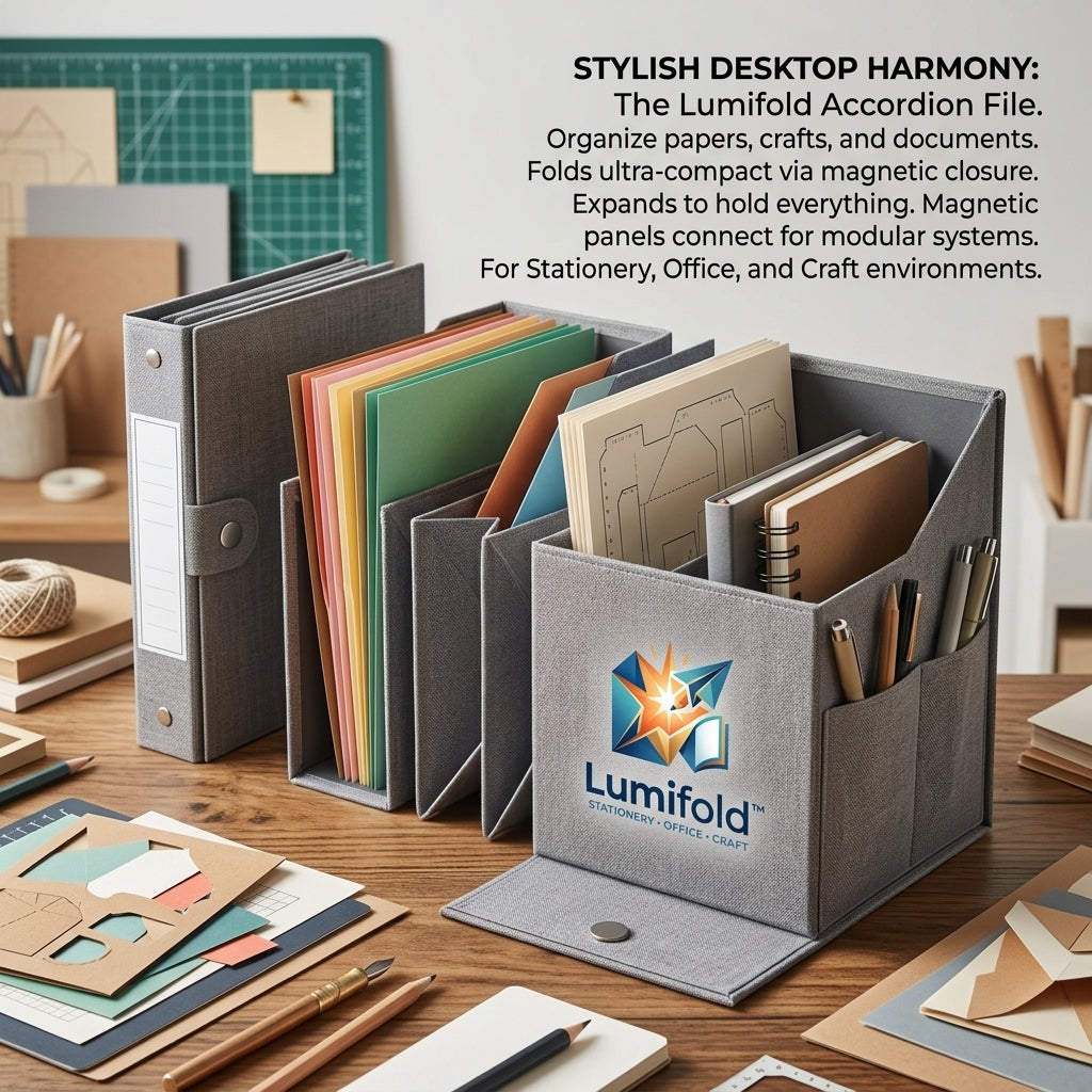 📂 Lumifold™ Collapsible Magnetic Desk File Organizer