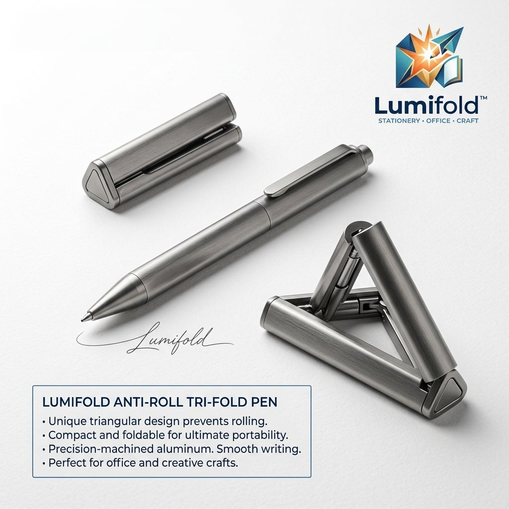 ✏️ Lumifold™ Tri-Fold Matte Aluminum Rollerball Pen