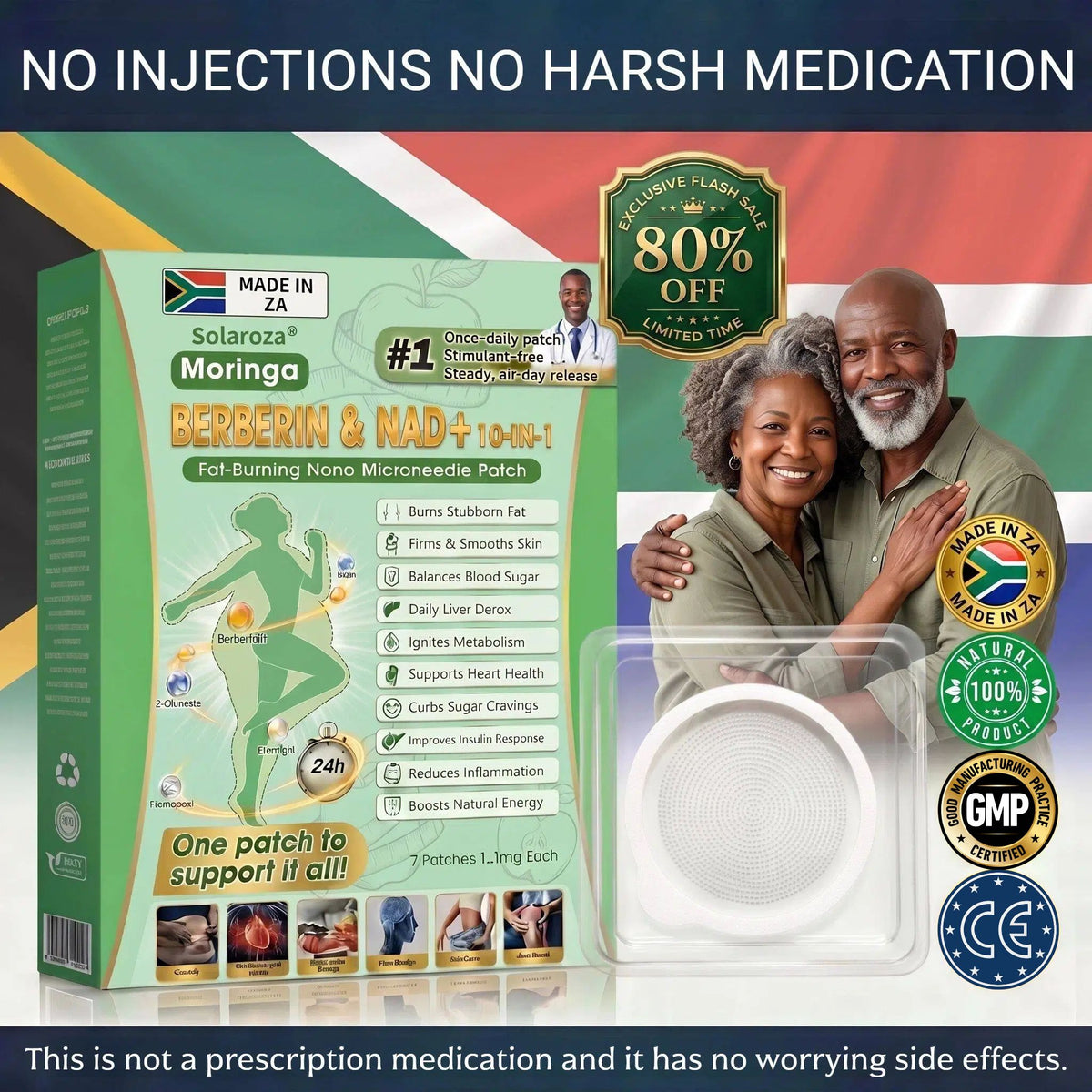 Official Solaroza® Centre | Targeted 10-in-1 Slimming Patch with Berberine & NAD+